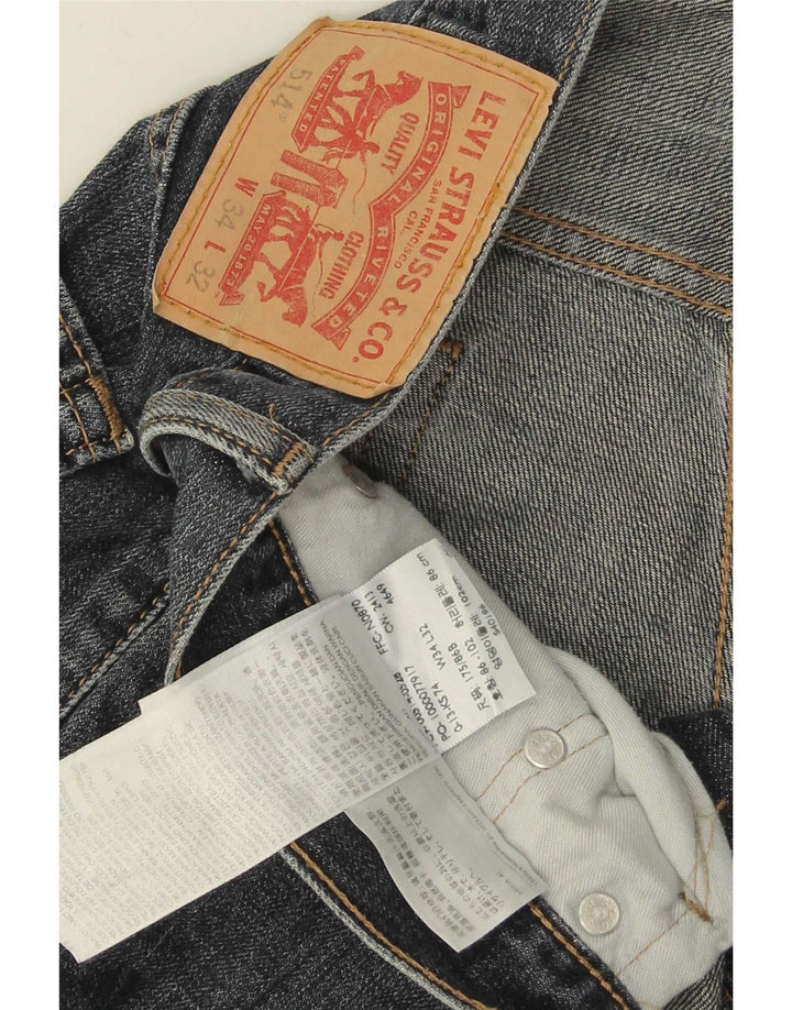 Levi's Mens 514 Capri Straight Jeans W34 L21 Blue Cotton