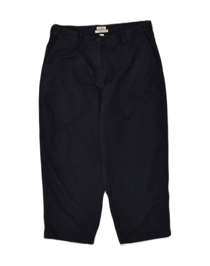 L.L.BEAN Womens Original Fit Capri Trousers US 12 Large W32 L22 Navy Blue | Vintage L.L.Bean | Thrift | Second-Hand L.L.Bean | Used Clothing | Messina Hembry 