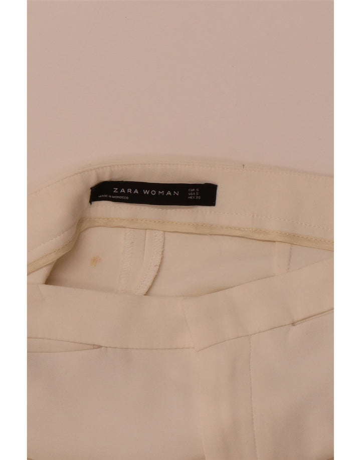 ZARA Γυναικείο Slim Casual Παντελόνι Small W26 L25 Λευκό