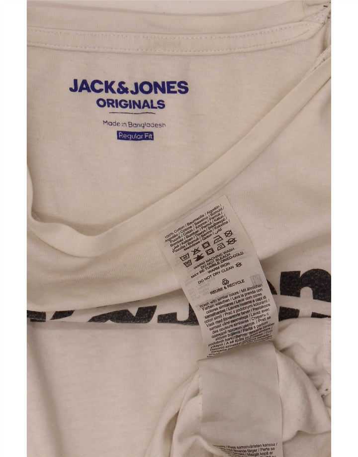Jack & Jones Ανδρικό T-Shirt με κανονική εφαρμογή γραφικό μπλουζάκι από μεσαίο λευκό βαμβάκι
