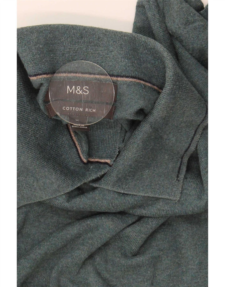 Marks & Spencer Ανδρικό πουλόβερ με λαιμό polo, μεσαίο βαμβακερό