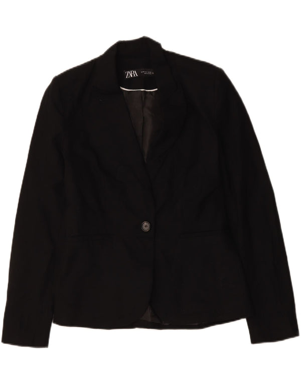 Zara Γυναικείο σακάκι 1 κουμπιού σακάκι UK 36 Small Black Polyester