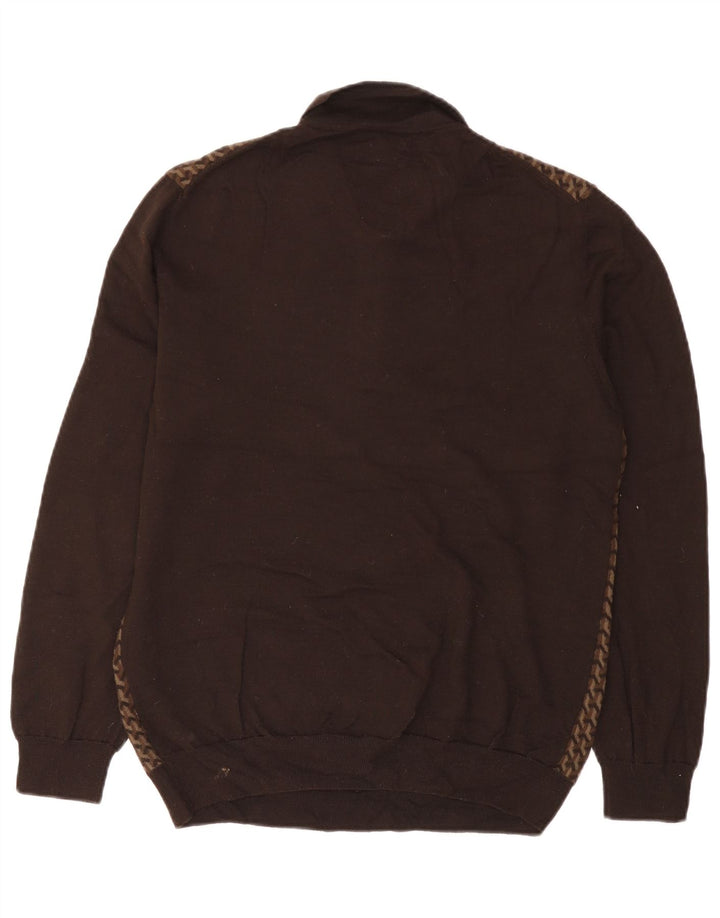 MARKS & SPENCER Ανδρικό πουλόβερ αυτόγραφο Polo Neck Jumper Μεγάλο Καφέ
