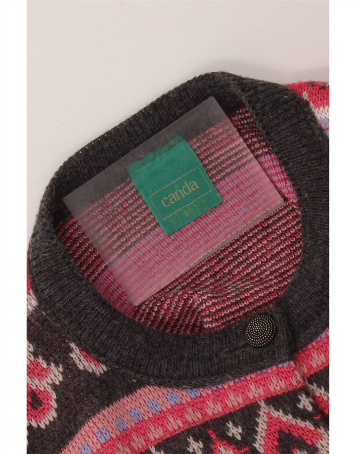 Γυναικείο πουλόβερ με ζακέτα CANDA UK 14 Medium Pink Fair Isle
