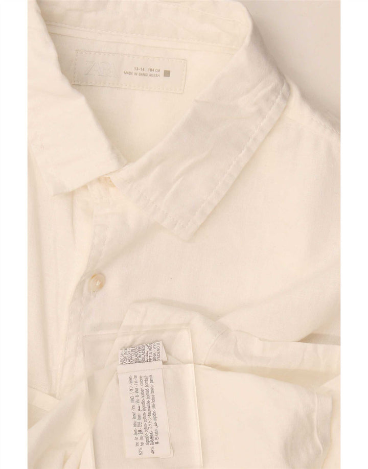 Zara Μπλουζάκι για αγόρια 13-14 ετών Λευκό Λινό