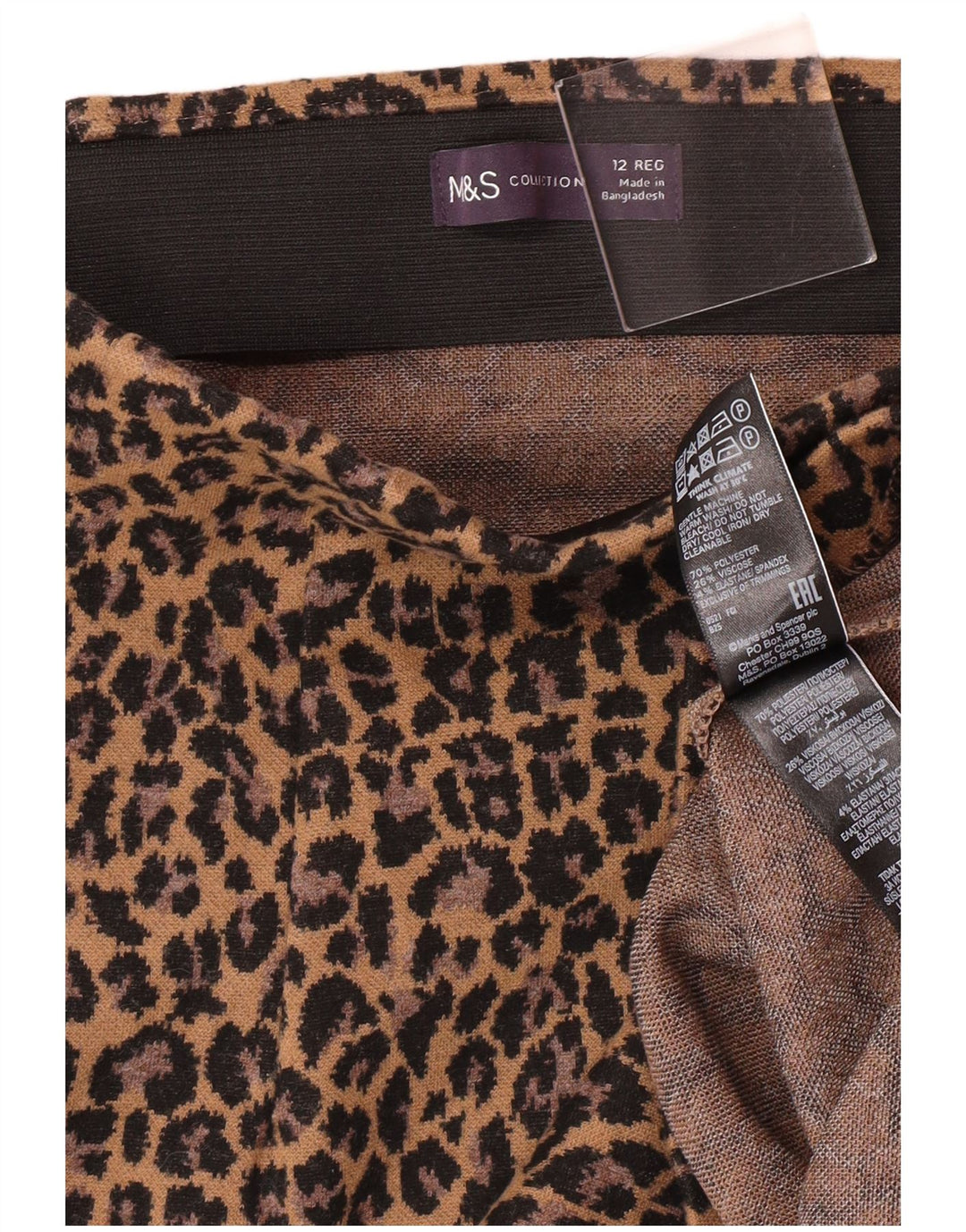 Marks & Spencer Γυναικεία Μίνι Φούστα UK 12 Medium W30 Brown Leopard