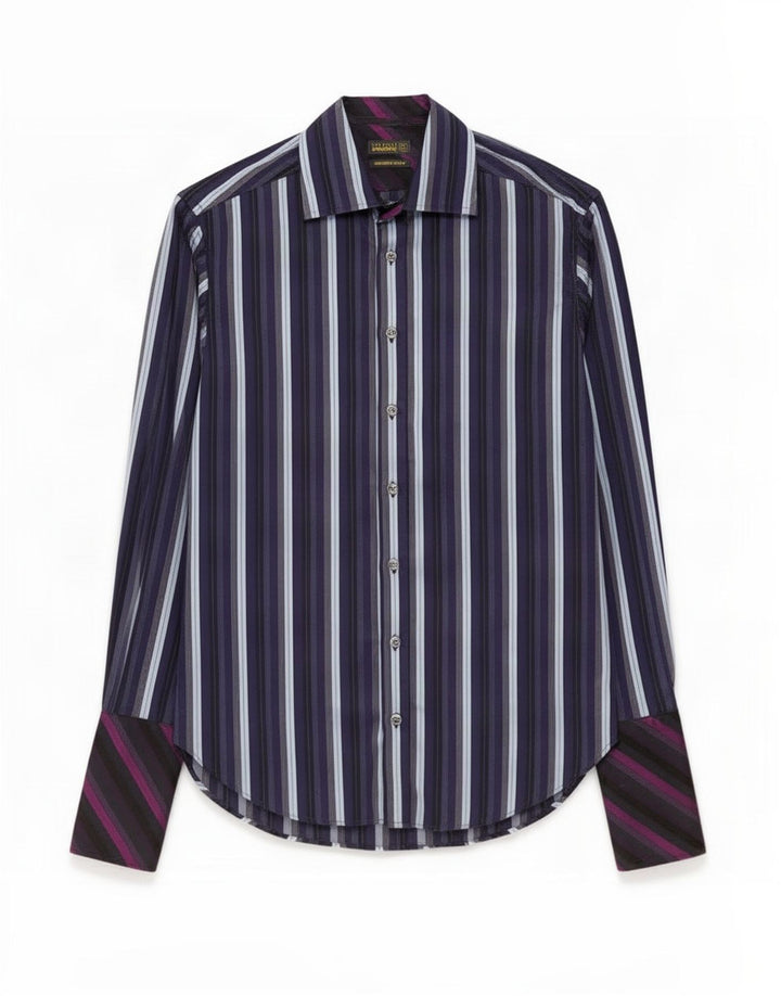 Ted Baker Ανδρικό επίσημο πουκάμισο νούμερο 38 15 Μεσαίο μπλε ριγέ βαμβακερό