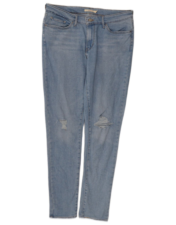 Levi's Womens 711 Distressed Skinny Jeans W31 L30 Blue Cotton