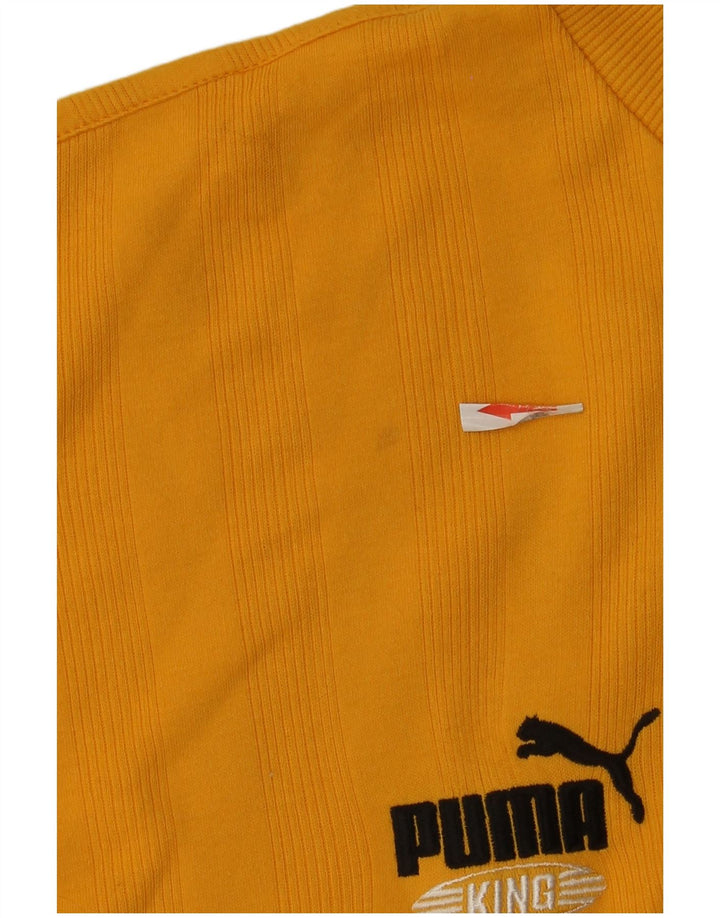 Ανδρικό τοπ Puma μακρυμάνικο XL κίτρινο βαμβακερό ριγέ