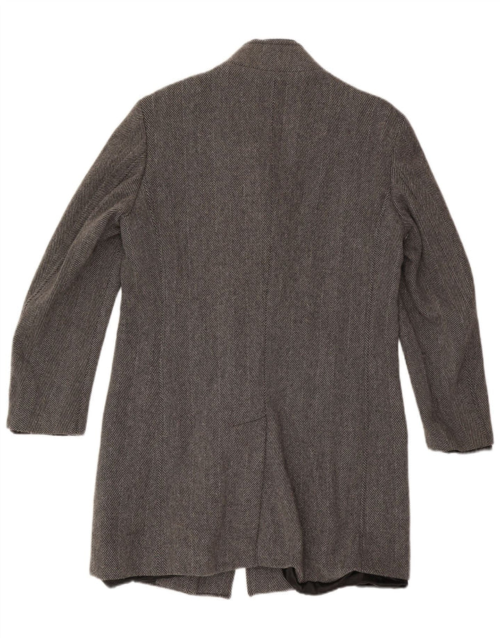 Zara Ανδρικό Πανωφόρι UK 40 Large Grey Ψαροκόκκαλο
