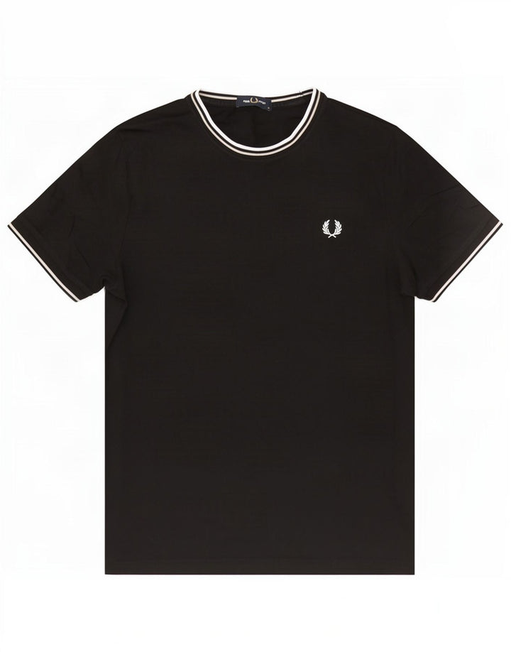 Fred Perry Ανδρικό T-Shirt Top Μεσαίο μαύρο βαμβακερό