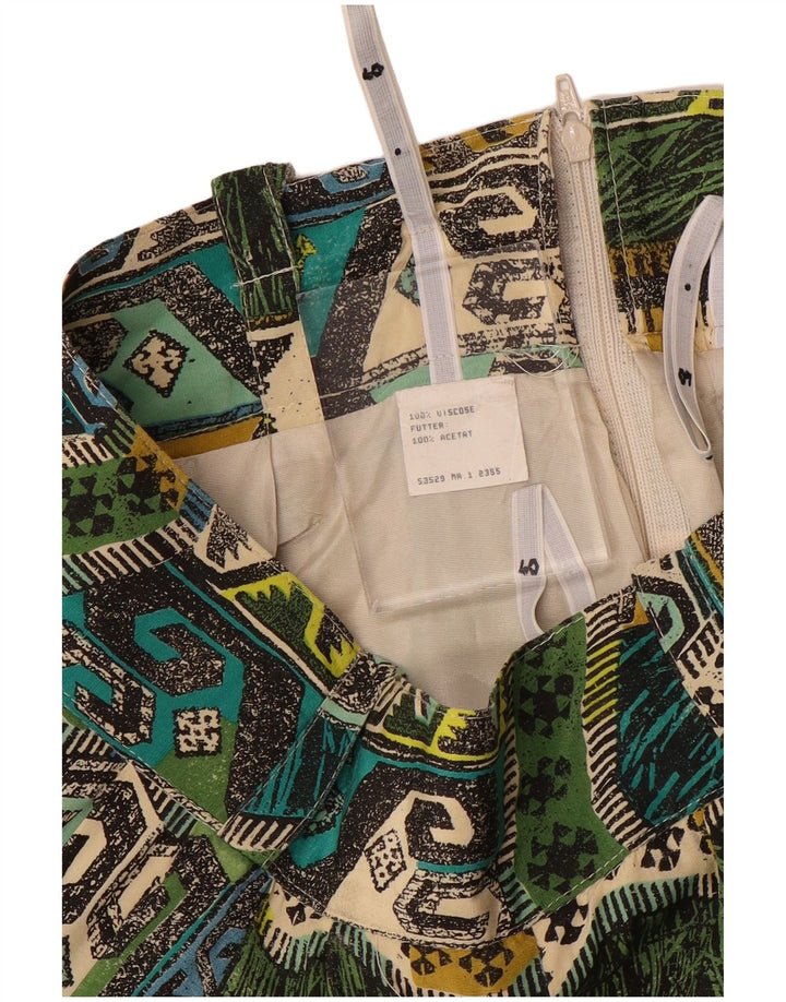 Γυναικείο παντελόνι χαρέμι VINTAGE W28 L22 Πράσινη γεωμετρική βισκόζη