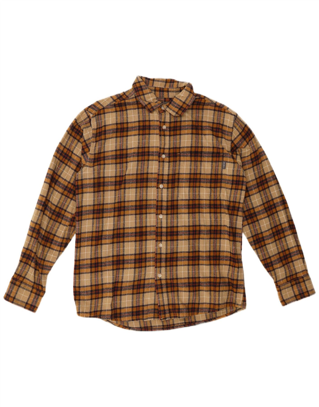 EDDIE BAUER Ανδρικό φανελένιο πουκάμισο μεσαίο χακί βαμβακερό