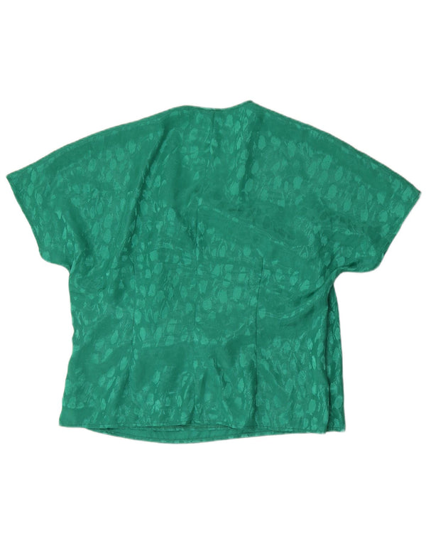 Vintage γυναικεία μπλούζα τοπ UK 22 2XL με πράσινο στίγματα πολυεστέρας