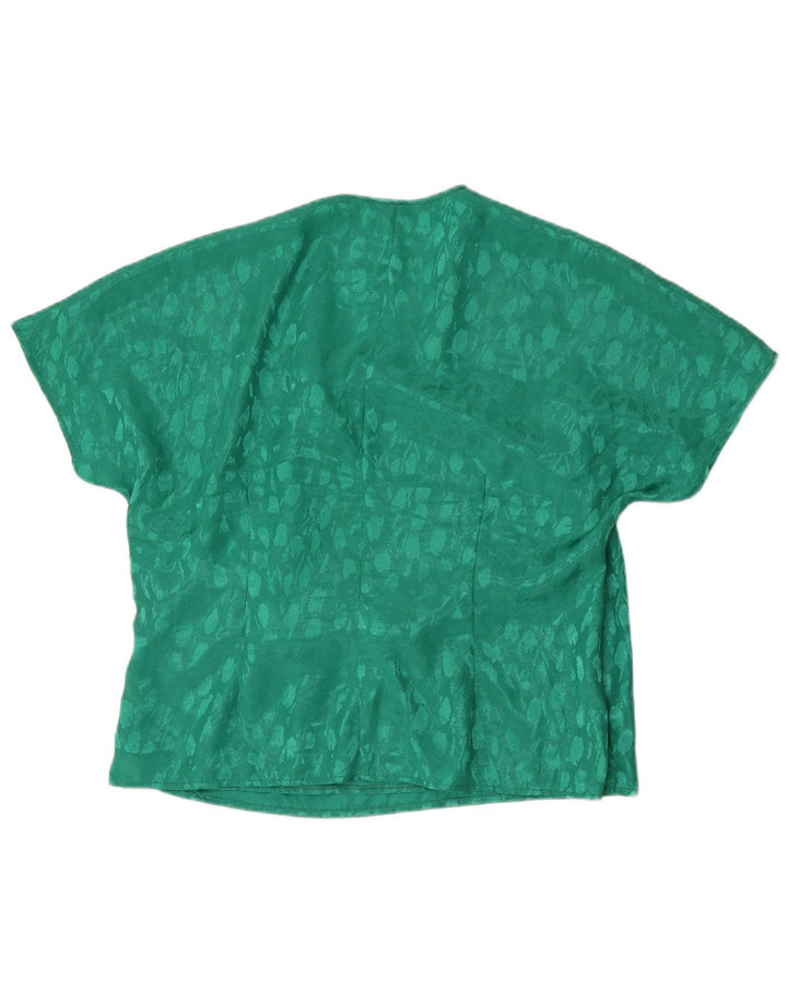 Vintage γυναικεία μπλούζα τοπ UK 22 2XL με πράσινο στίγματα πολυεστέρας