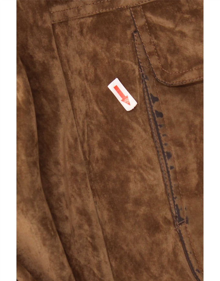 Vintage Ανδρικό Velor Bomber Jacket IT 52 XL Brown Silk