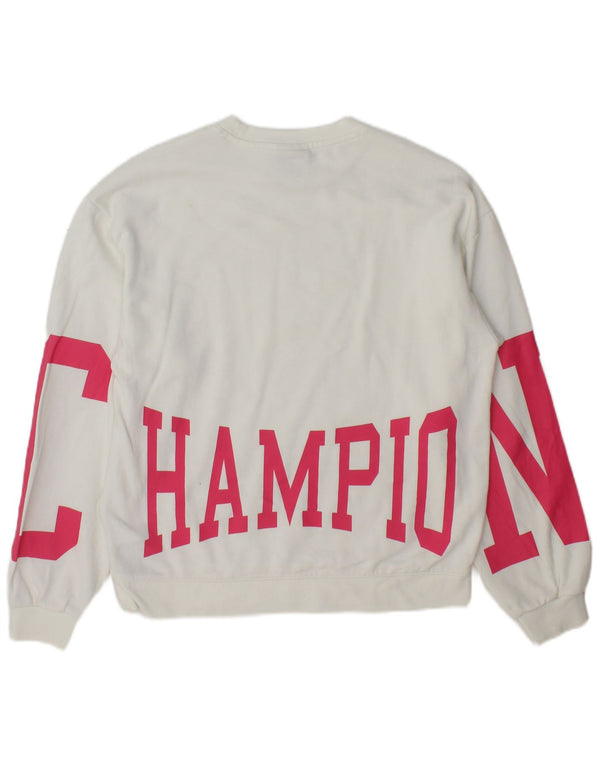 Champion Γυναικείο Γραφικό Φούτερ Jumper UK 20 2XL Λευκό βαμβακερό