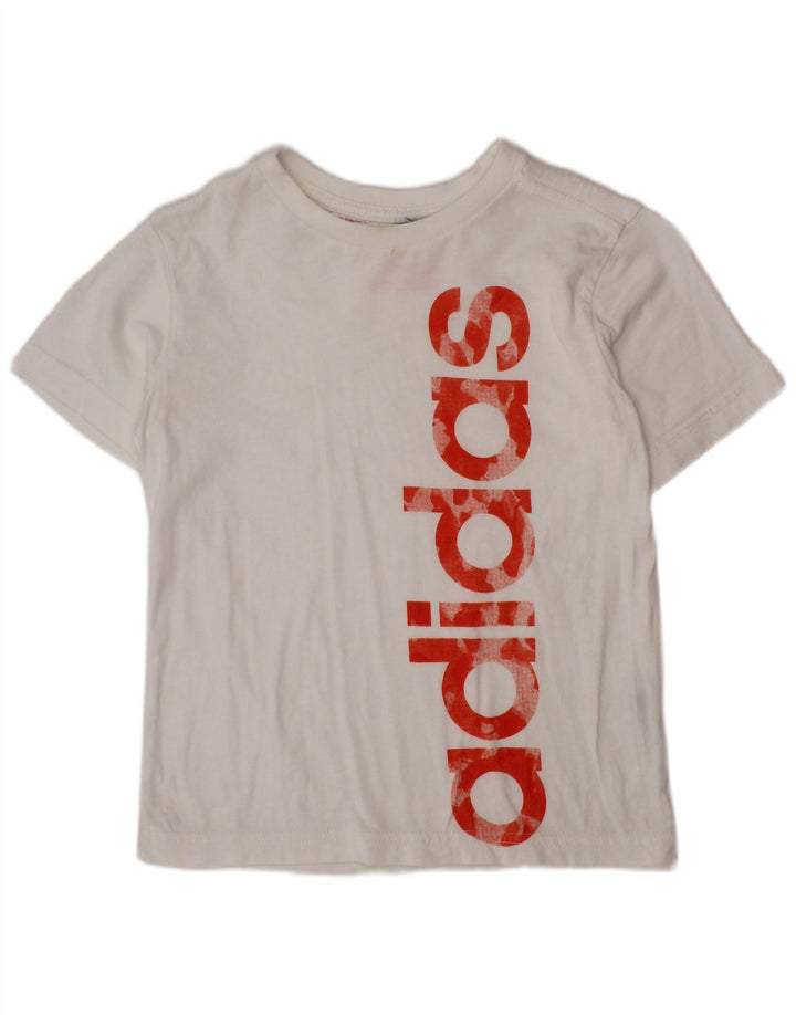 Γραφικό μπλουζάκι ADIDAS για αγόρι τοπ 5-6 ετών Λευκό