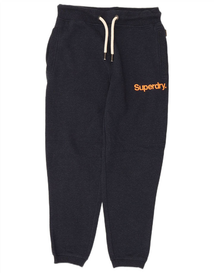 SUPERDRY Ανδρικά γραφικά αθλητικά παντελόνια Joggers Small Navy Blue από βαμβάκι