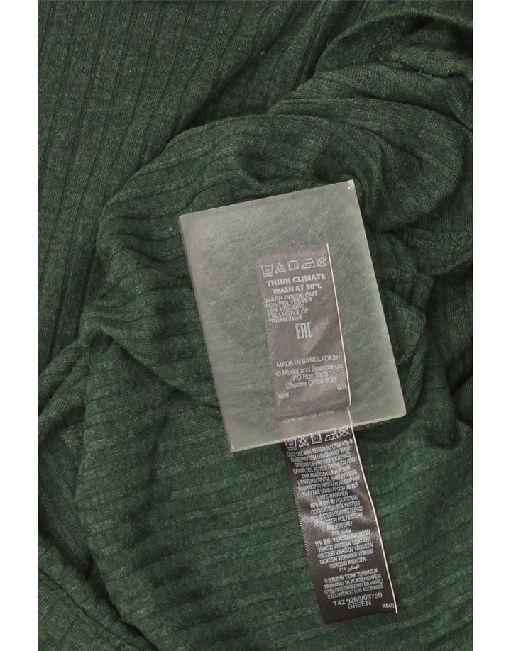 Γυναικείο μακρυμάνικο φόρεμα Marks & Spencer UK 8 Small Green Polyester