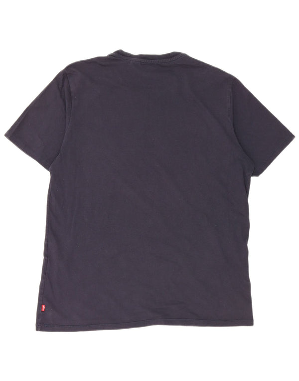 Ανδρικό γραφικό T-Shirt Levi's Top Large Navy Blue από βαμβάκι