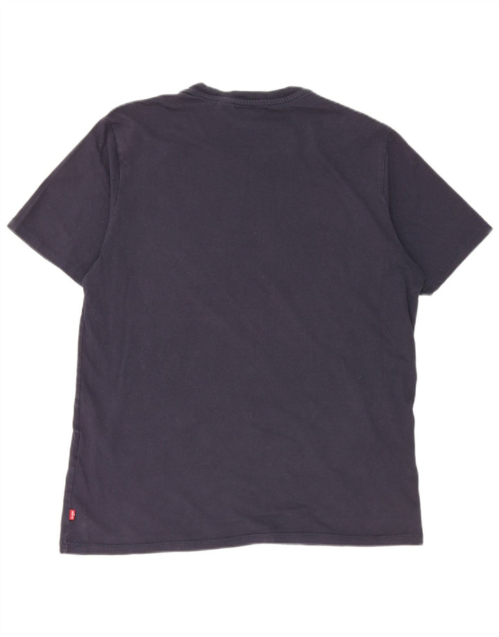 Ανδρικό γραφικό T-Shirt Levi's Top Large Navy Blue από βαμβάκι