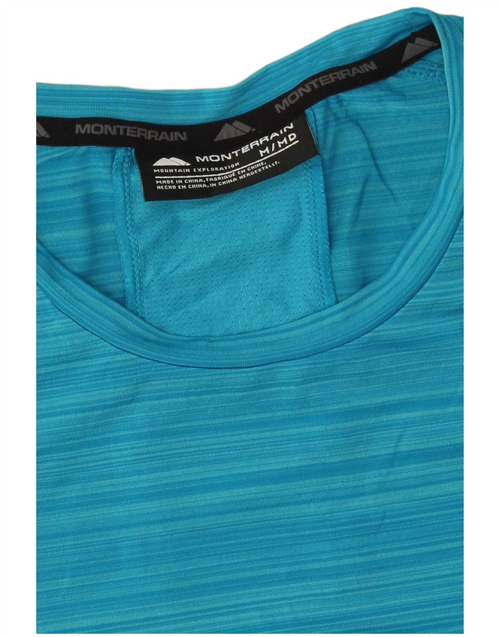 Ανδρικό γραφικό μπλουζάκι Monterrain Top μεσαίο μπλε ριγέ πολυεστέρα