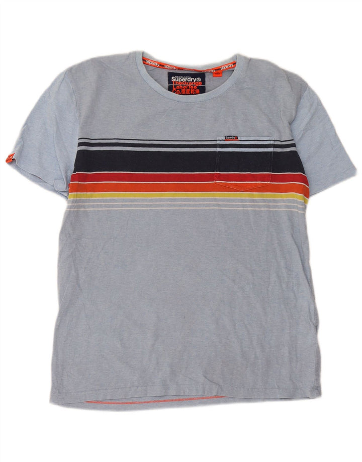 Superdry Ανδρικό T-Shirt Top Βαμβακερό μεσαίο μπλε ριγέ
