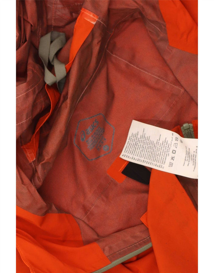 Ανδρικό μπουφάν βροχής με κουκούλα Asics UK 38 Medium Orange Nylon