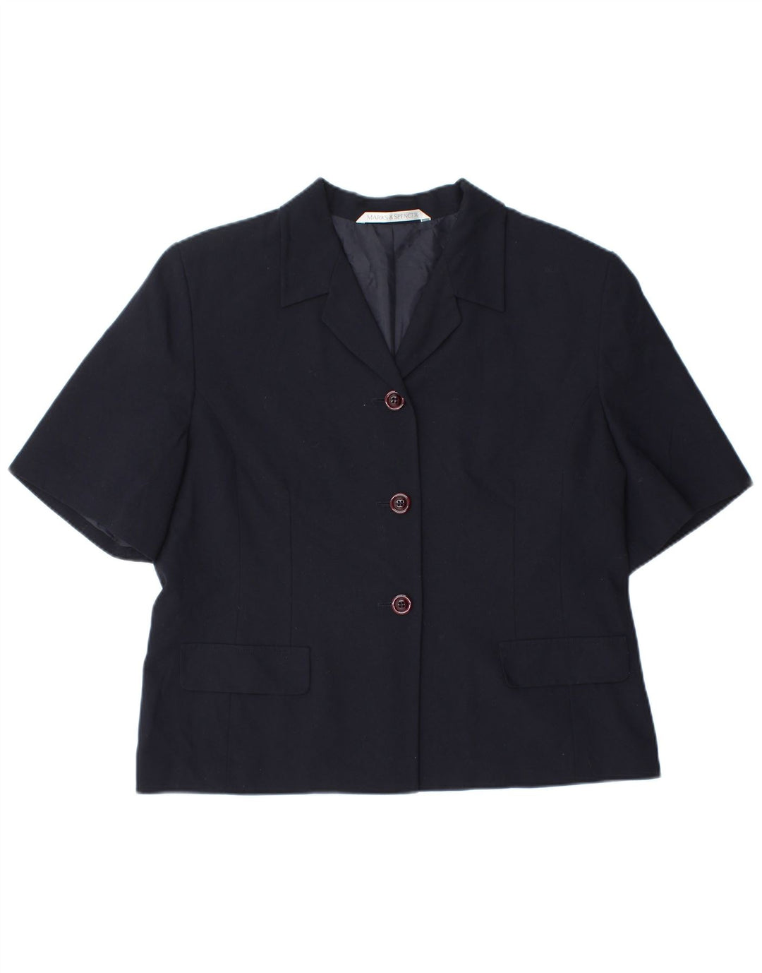 Marks & Spencer Γυναικείο κοντομάνικο σακάκι μπλέιζερ UK 18 XL Navy Blue