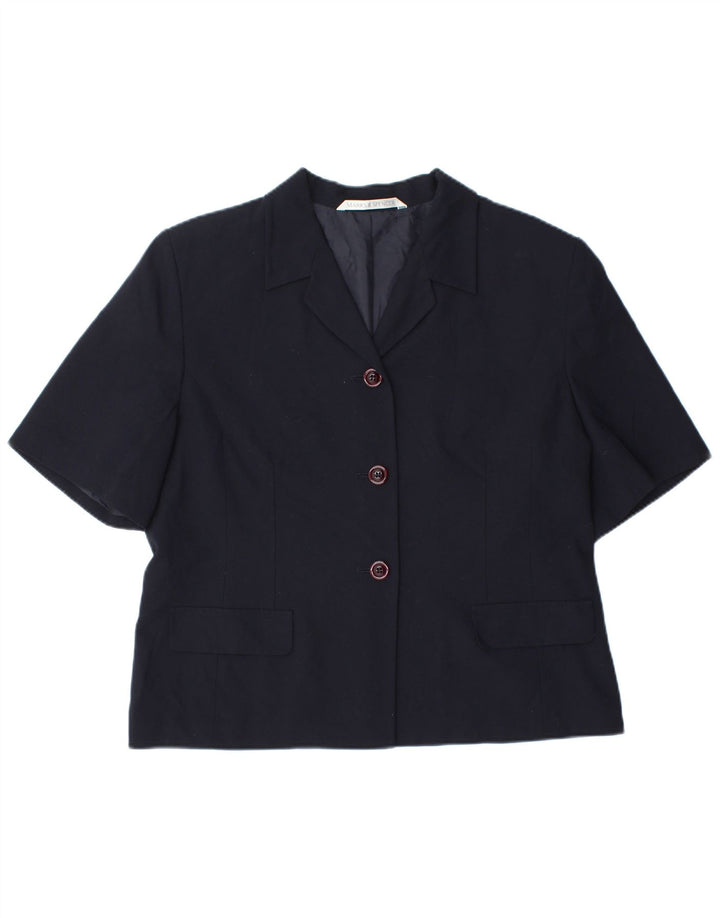 Marks & Spencer Γυναικείο κοντομάνικο σακάκι μπλέιζερ UK 18 XL Navy Blue