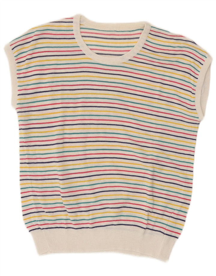 Vintage γυναικείο γιλέκο Tank Top UK 10 Small πολύχρωμα ριγέ