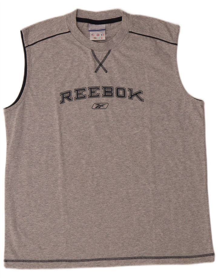 Ανδρικό γραφικό γιλέκο Reebok XS Γκρι βαμβακερό