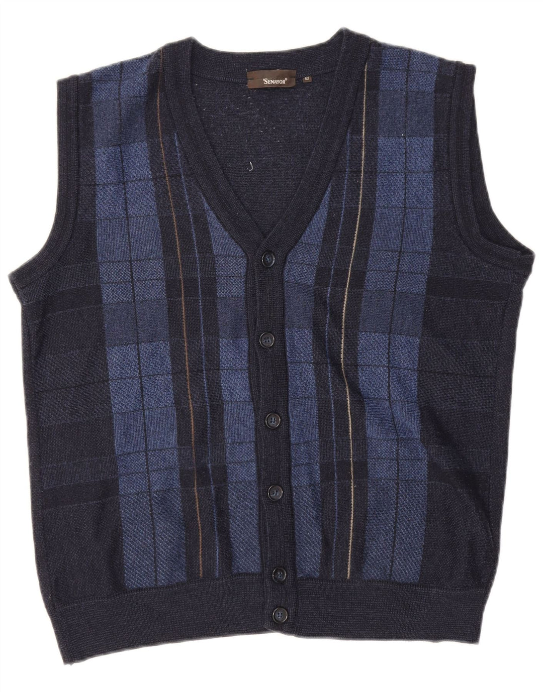 Ανδρικό Αμάνικο Ζακέτα Senator IT 52 Large Navy Blue Check