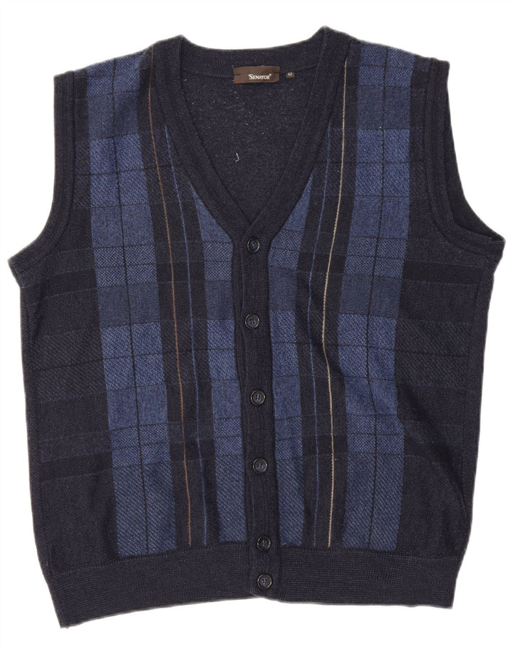 Ανδρικό Αμάνικο Ζακέτα Senator IT 52 Large Navy Blue Check