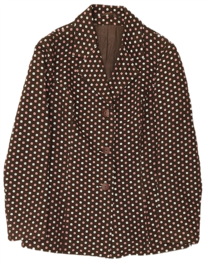Vintage γυναικείο σετ 3 κουμπιών 2 τεμαχίων IT 48 XL καφέ πουά