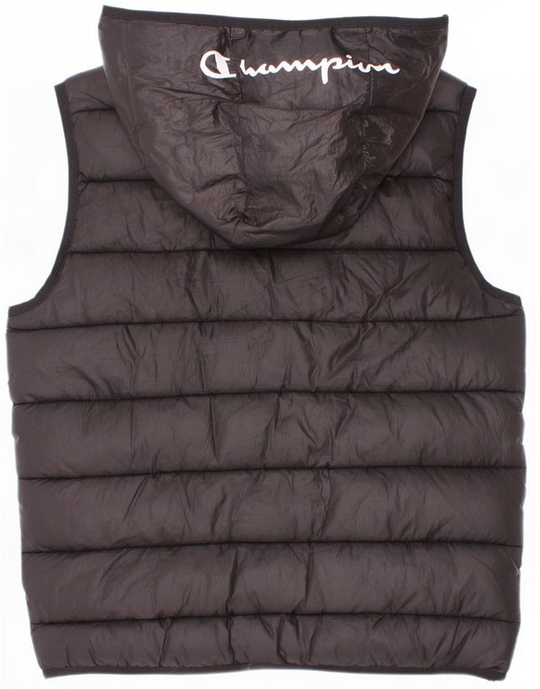 Champion Boys Hooded Gilet Gilet 11-12 Years Large Black Polyester
