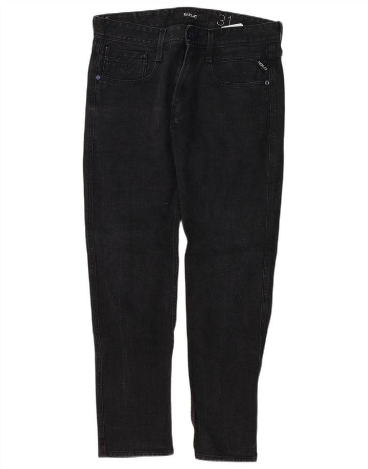 Replay Ανδρικό Slim Jeans W31 L30 Μαύρο βαμβακερό