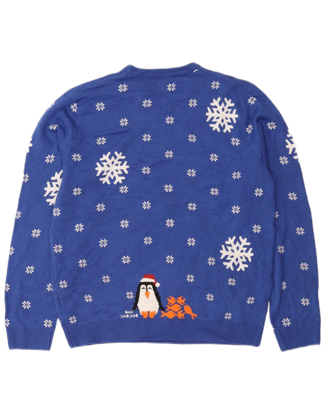 Marks & Spencer Ανδρικό πουλόβερ με λαιμόκοψη μεσαίου μπλε χειμώνα