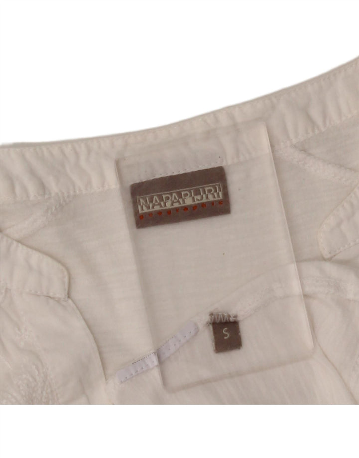 NAPAPIJRI Γυναικεία μπλούζα 3/4 μανίκια τοπ UK 10 Small White Floral