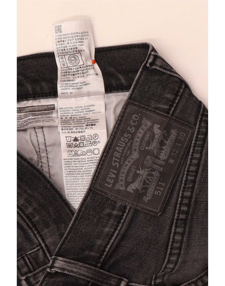 Levi's Mens 511 Slim Jeans W32 L30 Γκρι βαμβακερό