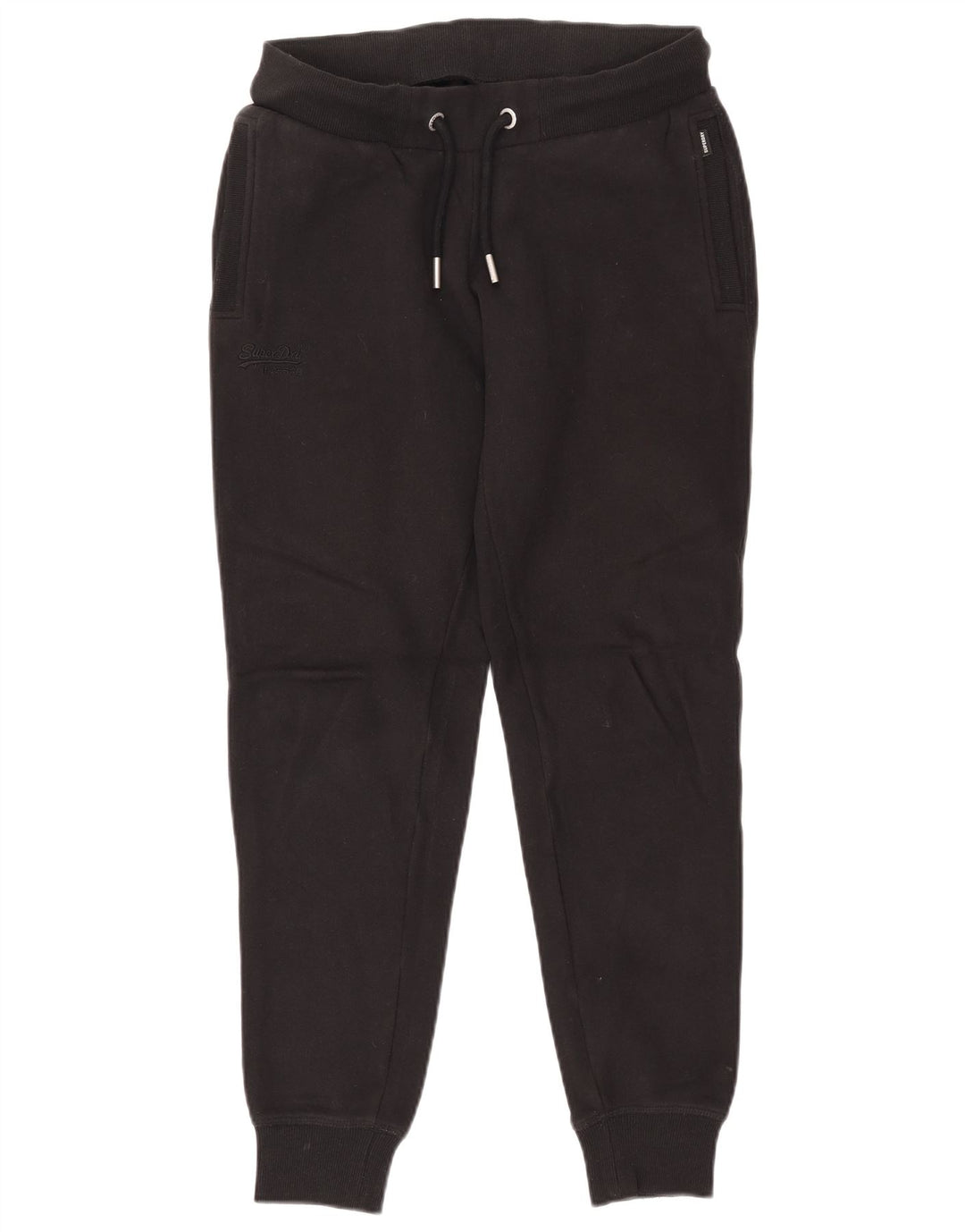 SUPERDRY Womens Tracksuit Trousers Joggers UK 12 Medium  Black Cotton