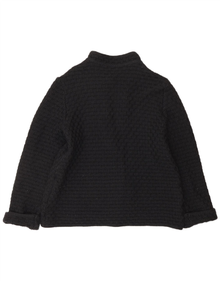 Vintage γυναικεία ζακέτα πουλόβερ UK 12 μέτριο μαύρο μαλλί