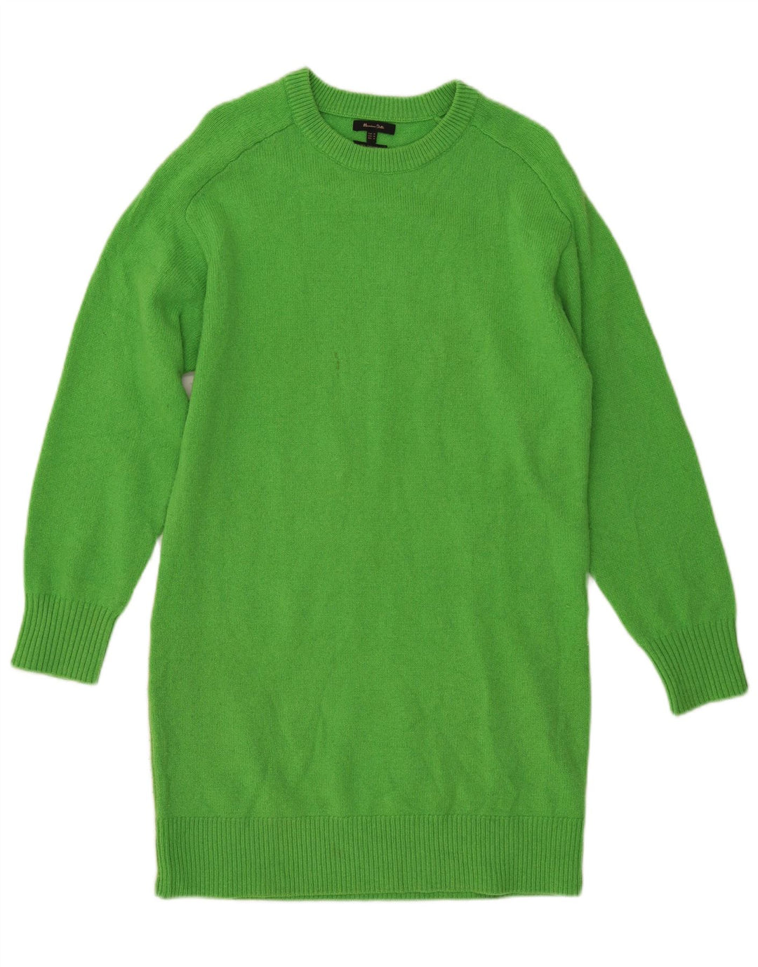 MASSIMO DUTTI Γυναικείο πουλόβερ Longline Crew Neck Jumper UK 14 Medium Green