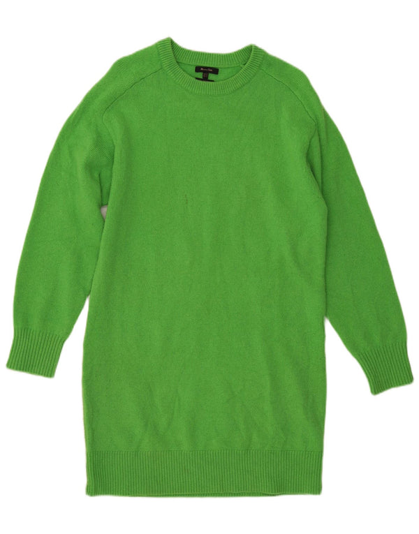 MASSIMO DUTTI Γυναικείο πουλόβερ Longline Crew Neck Jumper UK 14 Medium Green