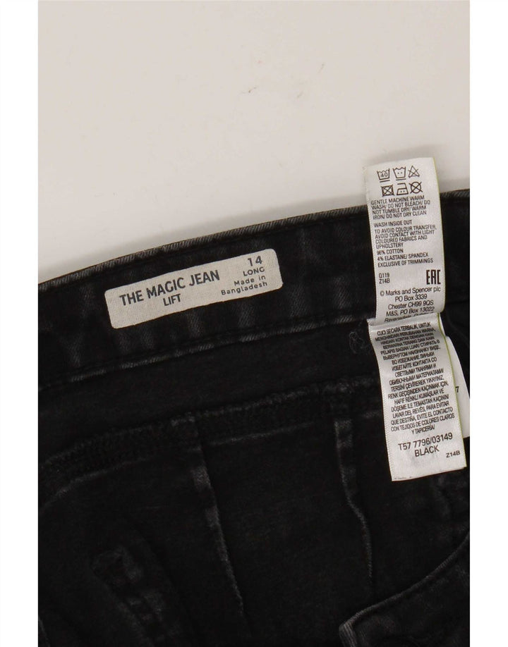 Marks & Spencer Γυναικεία Bootcut Jeans UK 14 Large W34 L31 Μαύρο βαμβακερό