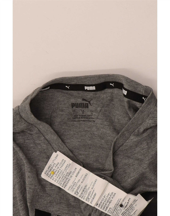 Ανδρικό γραφικό T-Shirt Puma Top Larg γκρι βαμβακερό