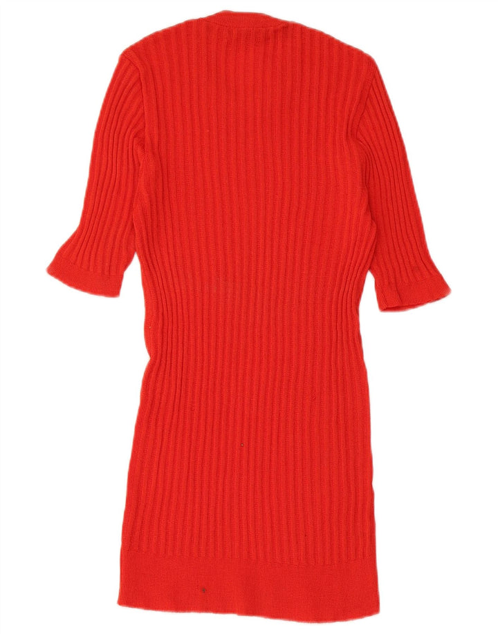 VINTAGE Γυναικεία Πλεκτή Μπλούζα Τοπ UK 8 Small Red