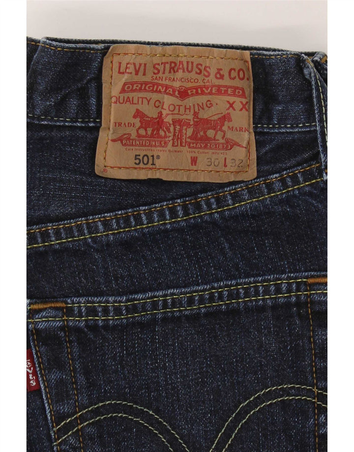 Levi's Mens 501 Straight Jeans W30 L32 Navy Blue
