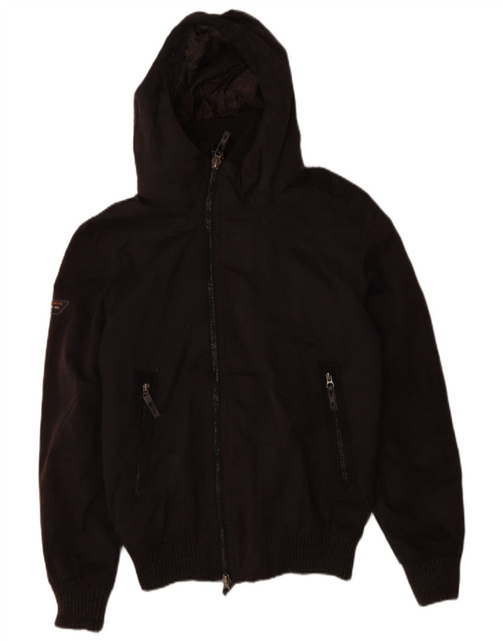 Ανδρικό μπουφάν με κουκούλα Superdry UK 36 Small Black Polyester